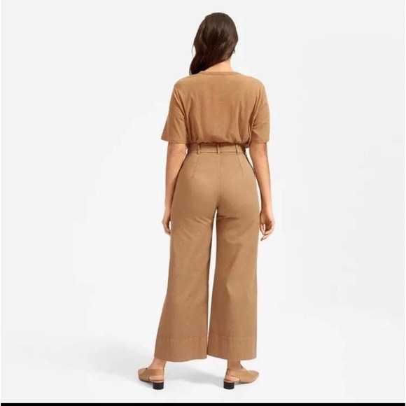 Everlane The Lightweight Wide Leg Crop Chino Pant Tan Size 4 - Picture 2 of 7